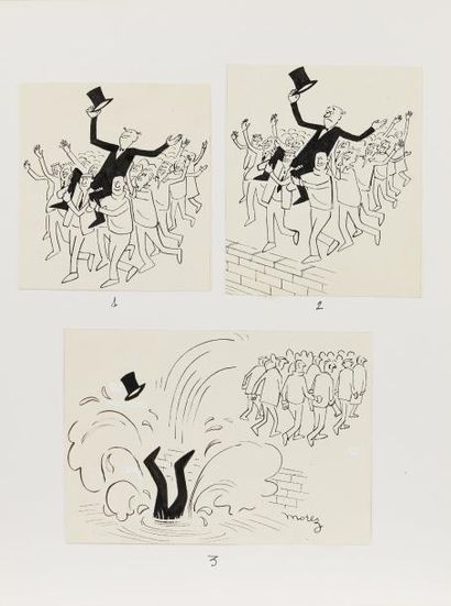 null Henri MOREZ (1922-2017)

Planche comportant 3 vignettes (le plongeon)

Encre...