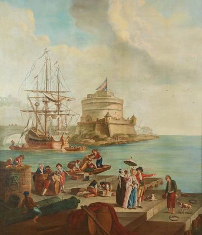 null Ecole FRANCAISE du XVIIIe siècle

Vue animée du port de Naples

Toile (restaurations).

205...