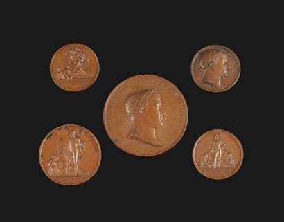 null Lot de 50 médailles historiques de la période napoléonienne en bronze dont :

Entrevue...