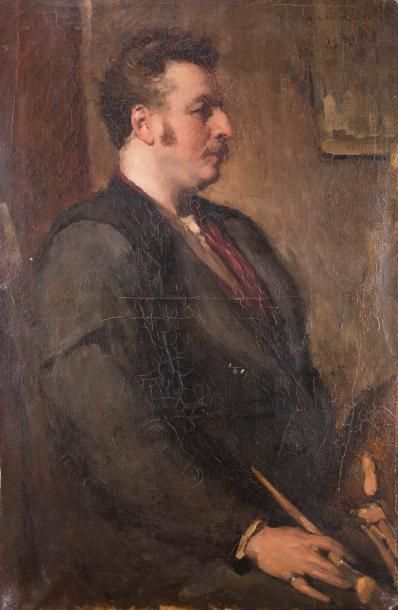 null Jean LAUDY (1877-1956)

Portrait d'un peintre dans son atelier

Huile sur toile,...