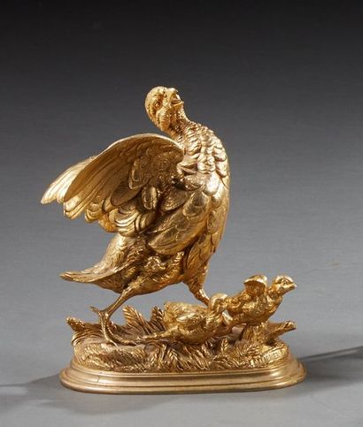 null D'après Edouard DELABRIERRE (1829-1912)

Coq de Bruyère et ses petits

Bronze...