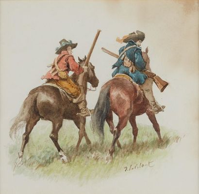 null Julien LE BLANT (1851-1936)

Les mousquetaires

Aquarelle, signée en bas à droite

12.5...