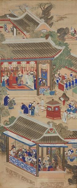 null Ecole CHINOISE du XIXe siècle

Scène de cour et personnages dans des intérieurs...