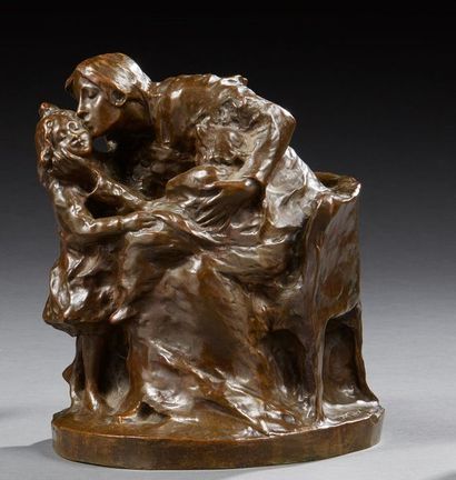 null Edouard FORTINY (XIX-XXe siècles)

Le baiser

Sculpture en bronze à patine vert...