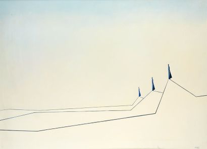 null Henri MOREZ (1922-2017)

Trois silhouettes sur fond blanc

Huile sur toile signée...