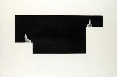 null Henri MOREZ (1922-2017)

Deux silhouettes sur fond noir

Huile sur toile signée...