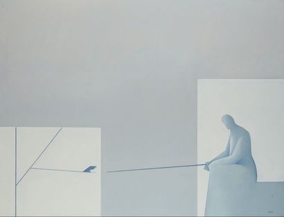 null Henri MOREZ (1922-2017)

Silhouette et l’oiseau 

Huile sur toile signée en...