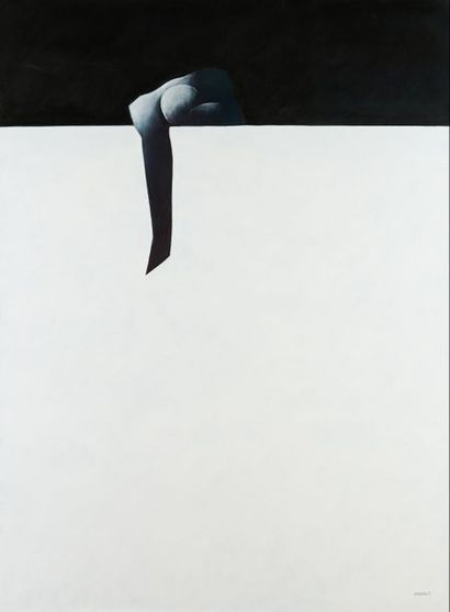 null Henri MOREZ (1922-2017)

Silhouette, fond blanc

Huile sur toile signée en bas...