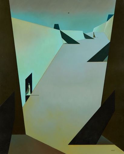 null Henri MOREZ (1922-2017)

Personnages, paysage géométrique

Huile sur toile signée...
