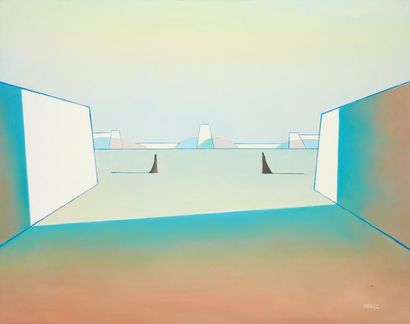 null Henri MOREZ (1922-2017)

Silhouettes, paysage géométrique

Huile sur toile signée...