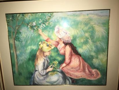 null D'après Renoir, pastel "la cueillette"