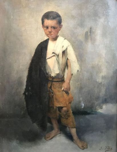 FERNAND PELEZ (1843-1913) Enfant en guenilles
Huile sur toile signée en bas à droite....