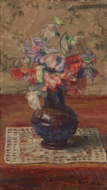 Eugène Martial SIMAS (XIX-XXe siècles) Le bouquet de fleurs
Huile sur toile, signée...