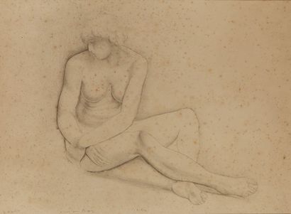 Moïse KISLING (1891-1953) Nu assis, lithographie, 34 x 35 cm, marges environ 38 x...
