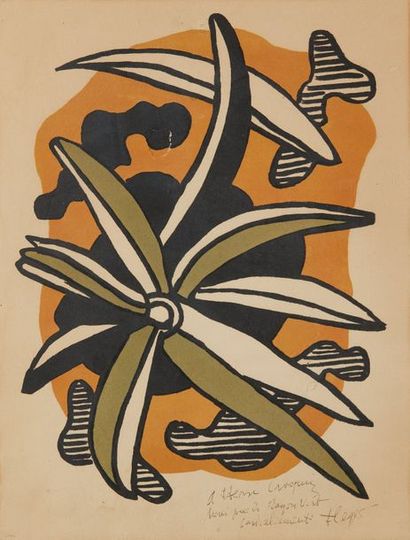 Fernand LÉGER (1881-1955) La Fleur, 1952, lithographie en couleurs, feuille 33 x...