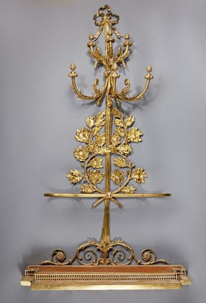 null Grand Hall Tree : vestaire / porte parapluie en bronze doré. Décor de rubans...