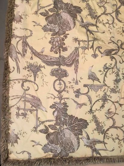 null Paire de rideaux en coton imprimé d’une toile de Jouy Brunschwig & Fils : Kininvie...