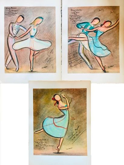 null Jean TARGET (1910-1997)

Trois dessins représentant des danseurs du ballet Le...
