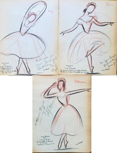 null Jean TARGET (1910-1997)

Trois dessins représentant des danseurs du ballet Le...