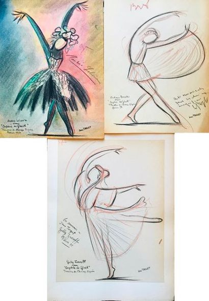 null Jean TARGET (1910-1997)

Trois dessins représentant des danseurs du ballet Orphée...