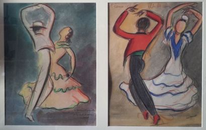 null Jean TARGET (1910-1997)

- Les danseurs espagnols Carmeta Garcia et Vincente...