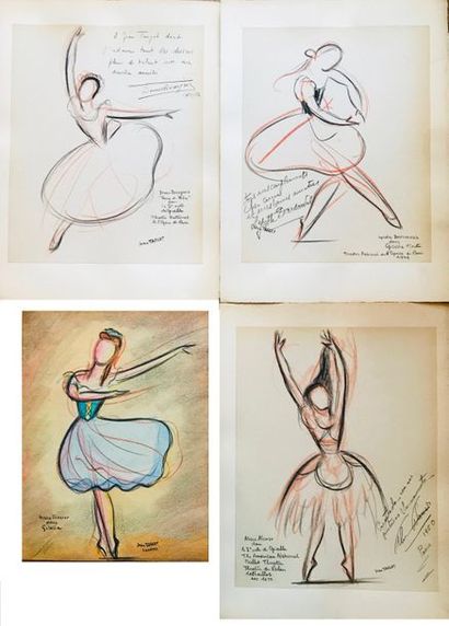 null Jean TARGET (1910-1997)

Quatre dessins représentant des danseurs du ballet...