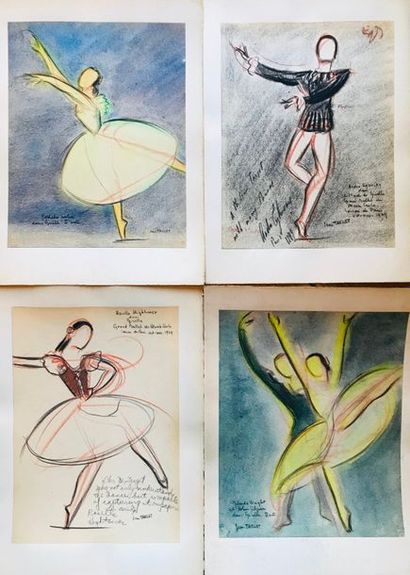 null Jean TARGET (1910-1997)

Quatre dessins représentant des danseurs du ballet...