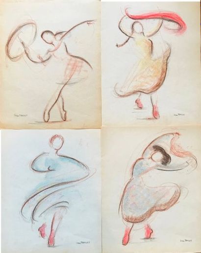 null Jean TARGET (1910-1997)

Quatre dessins représentant des danseuses :

Sanguine,...