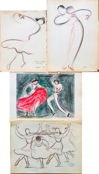null Jean TARGET (1910-1997)

Quatre dessins représentant des danses espagnoles :

-...
