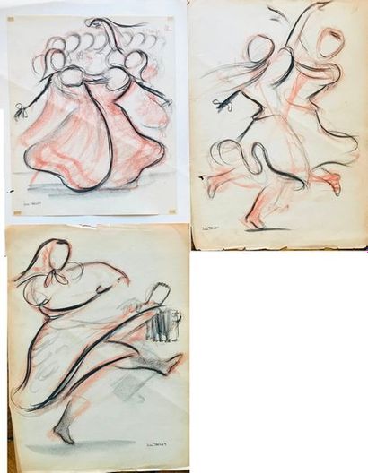 null Jean TARGET (1910-1997)

Trois dessins représentant des danseuses et danseurs...