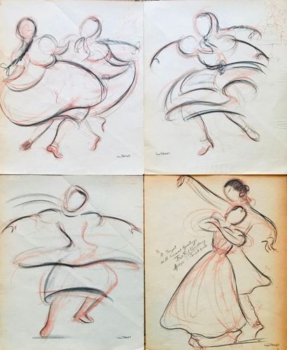 null Jean TARGET (1910-1997)

Quatre dessins représentant des danseuses et danseurs...