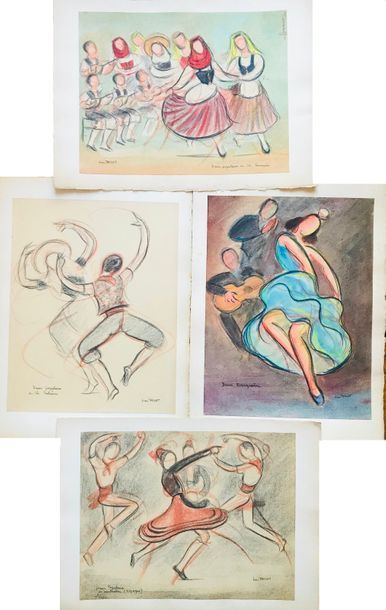 null Jean TARGET (1910-1997)

Quatre dessins représentant des danses espagnoles :

-...