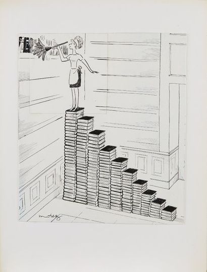 null Henri MOREZ (1922-2017)

Le ménage

Encre noire, crayon bleu et collage, signé...