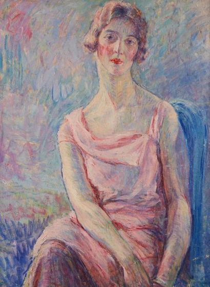 null William MALHERBE (1884-1951)

La robe rose

Toile, contresignée au dos

61 x...