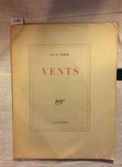 null SAINT-JOHN PERSE. Vents. Paris, Gallimard, s. d. [1946]. Grand in-4° broché....