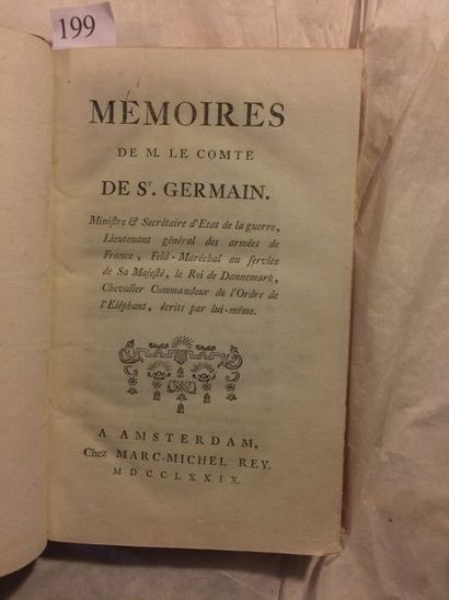 null [SAINT-GERMAIN (Comte de)]. Mémoires de M. le Comte de St. Germain. Ministre...