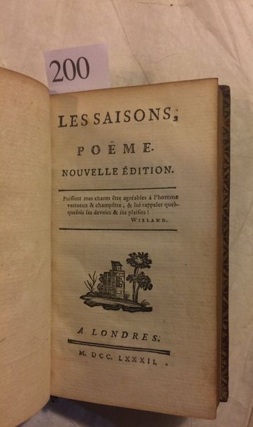 null [SAINT-LAMBERT (Jean François de)]. Les Saisons, poëme. À Londres [i. e. Reims,...