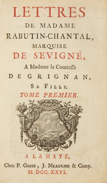 null SÉVIGNÉ (Marie de Rabutin-Chantal, marquise de). Lettres […] a Madame la Comtesse...