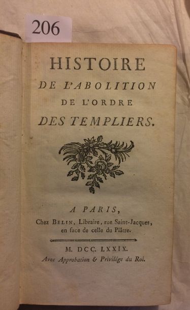null [TEMPLIERS]. Histoire de l’abolition de l’Ordre des Templiers. À Paris, Chez...