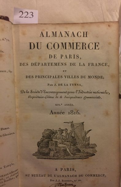 null [ALMANACH du COMMERCE]. La TYNNA (Jean de). Almanach du commerce de

Paris,...