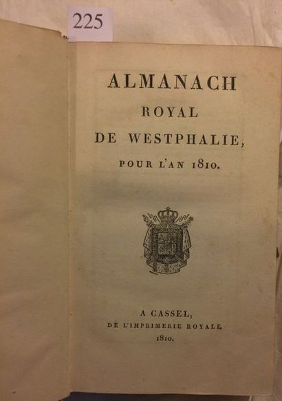 null [ALMANACH ROYAL / ALLEMAGNE]. Almanach royal de Westphalie, pour l’an 1810.

À...