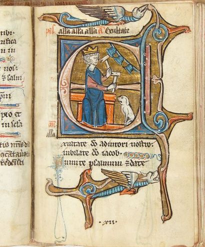 null [PSAUTIER de DAVID ENLUMINÉ / PARIS]. Psautier manuscrit du milieu du XIIIe...