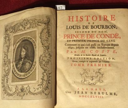 null [CONDÉ]. COSTE (Pierre). Histoire de Louis de Bourbon, second du nom, Prince...