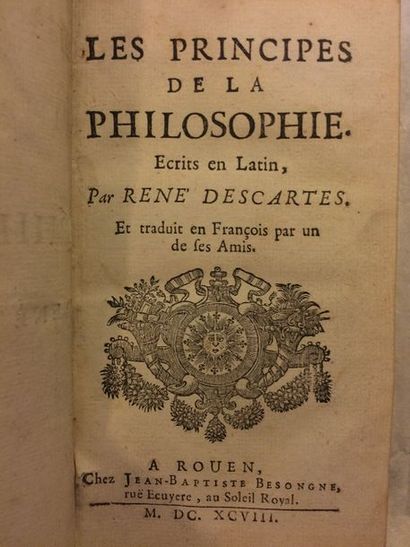 null DESCARTES (René). Les Principes de la philosophie […]. Traduit en françois par...