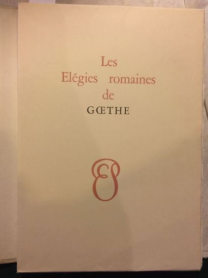 null [GOETHE (Johann Wolfgang von)]. Les Élégies romaines de Goethe. Introduction...