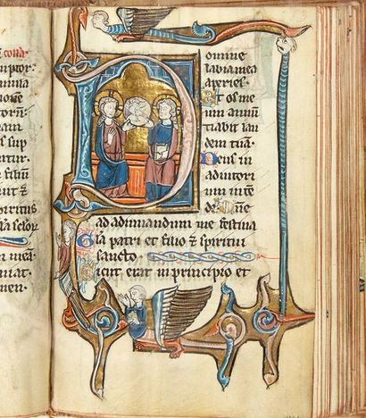  [PSAUTIER de DAVID ENLUMINÉ / PARIS]. Psautier manuscrit du milieu du XIIIe siècle...