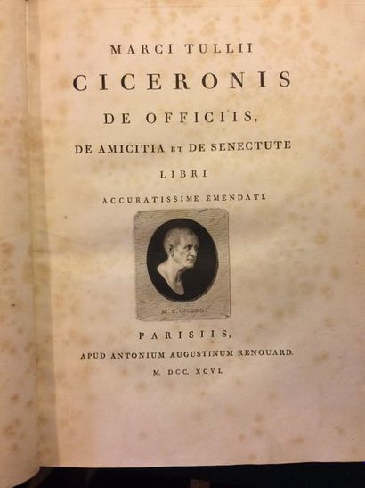 null [CICÉRON]. Marci Tullii Ciceronis De Officiis, De Amicitia et De Senectute libri...