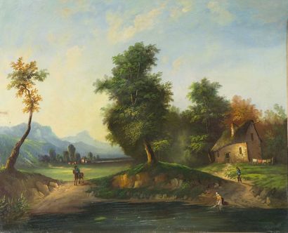 null Ecole FRANCAISE du XIXe siècle

Paysages animés à la rivière

Paire d'huiles...