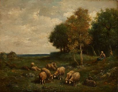null Charles JACQUES (1879-1959)

Bergère et ses moutons

Huile sur panneau, signée...
