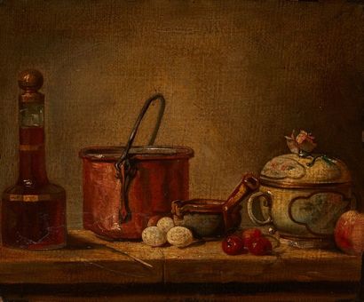 null Ecole FRANCAISE du XIXe siècle

Nature morte aux oeufs et au chaudron

Huile...